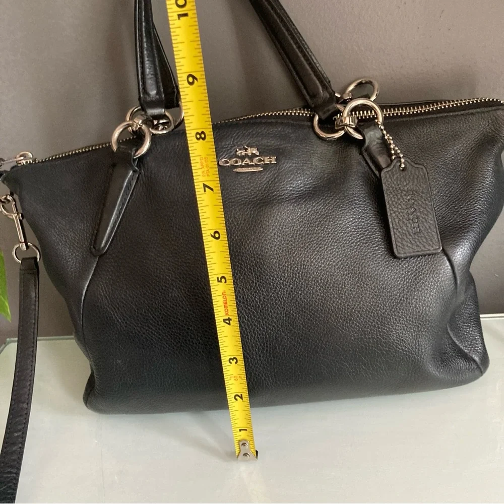 Coach Black Leather Kelsey Satchel Crossbody Bag